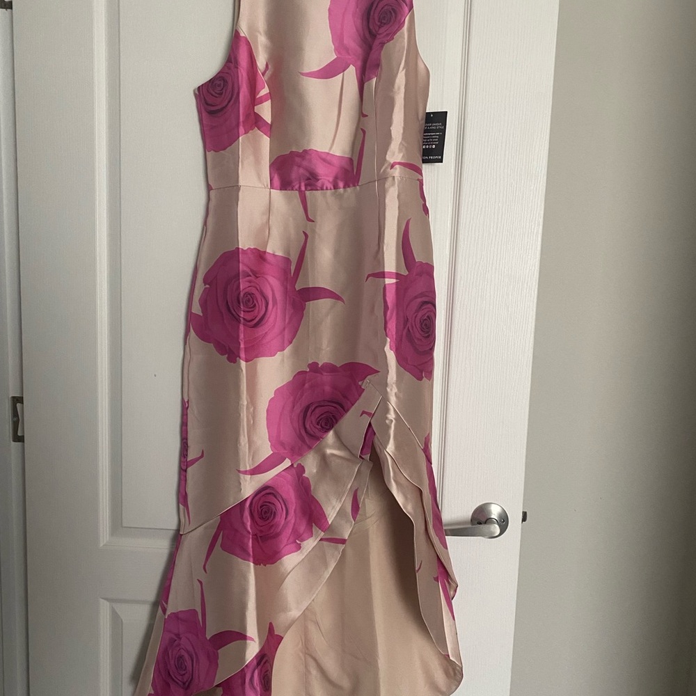 Boston Proper Pink V-Neck High Low Sundress